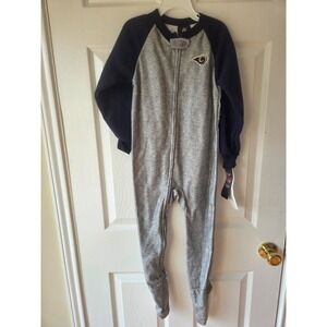 St. Louis Rams Kids Pajamas 5T NFL Sleeper Football Footie Sleeper Navy Gray